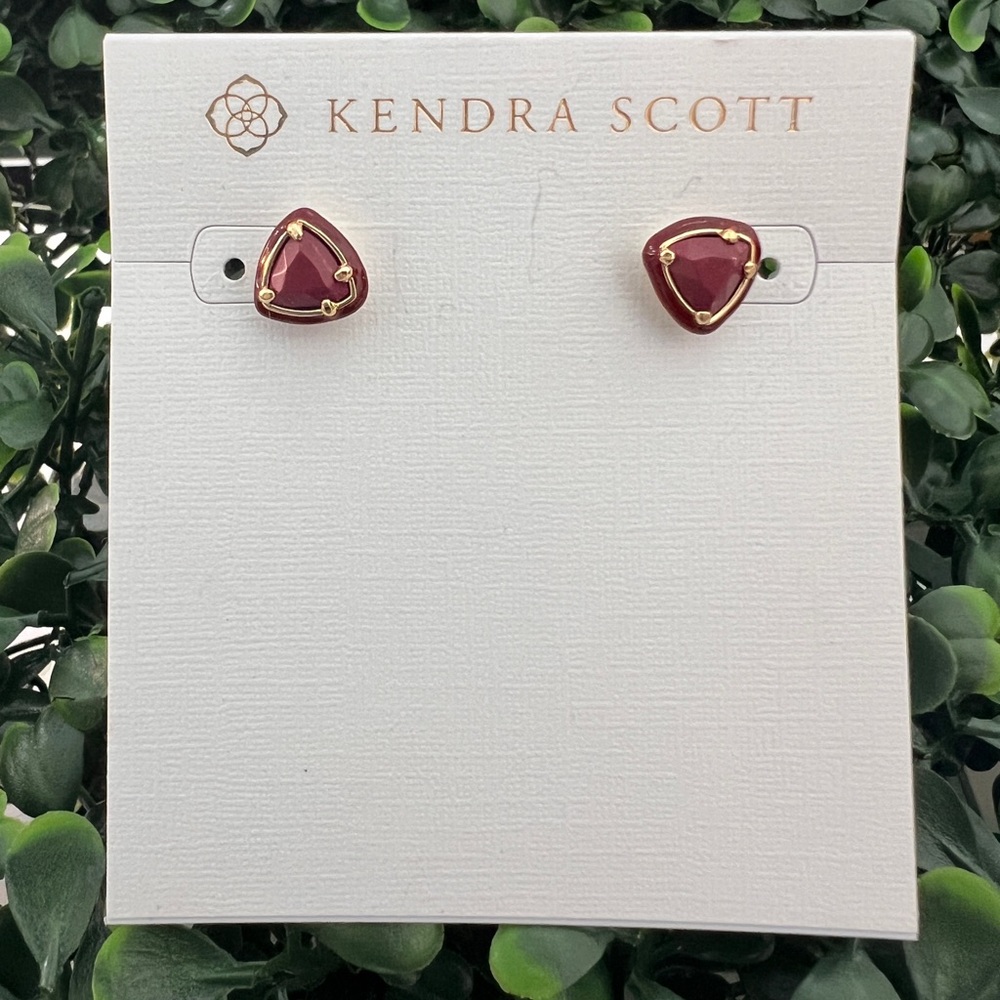 Kendra Scott Arden MaroonMagnesite  Studs Gold